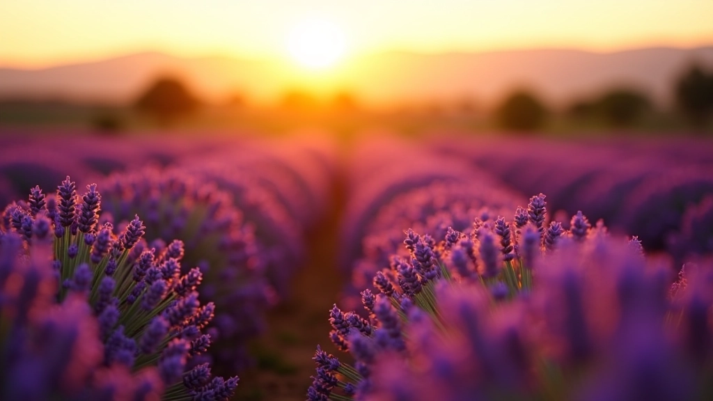 Campos de lavanda de Aimogasta al atardecer